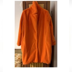 One of a kind vintage italian orange fun fur coat.